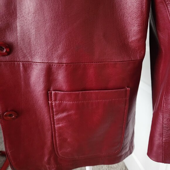 Vintage 90s Bagatelle Women's Jacket Oxblood Size 10 - Picture 7 of 9